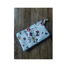 Sanrio Karakterleri Hello Kity Beyaz Fon Çiçekli Desenli Tasarım Kalaemlik - Cüzdan Diğer