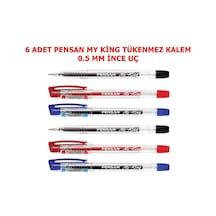 My King Jel Kalem 6 Adet Mavi-kırmızı-siyah 2'şer Çok Renkli