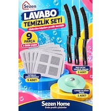 9 Parça Lavabo Temizlik Seti 3 İnce Fırça 5 Yapışkan Gider Süzgeci 1 Lavabo Küvet Tıkacı
