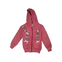 Kız Bebek Ceket Pembe Kapşonlu Fermuarlı Pamuklu 107 Pembe