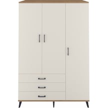 Kronos Dolap 6 Raflı 3 Çekmeceli Tek Askılı 132x59x195 Çam-aytaşı/aytaşı Aytası/aytası