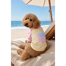Soft Sun Köpek Tişörtü Cepli Şeker Renkli Yazlık Köpek Kıyafeti Küçük Irklar İçin