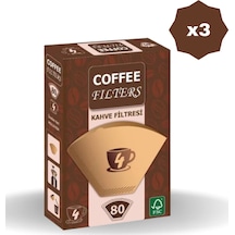 Coffe Filters Filtre Kahve Kağıdı Brown 80'li - 3 Adet