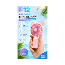 F12 Mini El Fanı Şarjlı Taşınabilir Usb El Vantilatörü Pembe - 886035522