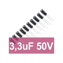 3.3Uf 50V Elektrolitik Kondansatör (10 Adet)