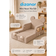 Dizanor Mini Nest 6sı 1 Arada Bebek Oyun Parkı Ve Park Yatak Bej Fitilli 70 X 130