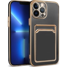 Apple iPhone 13 Pro Max Uyumlu Klfs Bark Kartlıklı Kılıf-siyah Siyah