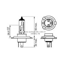 Ampül Far H4 12v 60,55w Tırnaklı