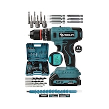 Assur ASR231 12V Çift Akü Dijital Göstergeli Akülü Vidalama Mavi