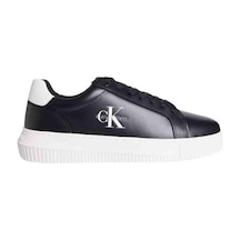 Calvin Klein Erkek Chunky Cupsole Deri Sneaker Ayakkabı - Siyah-8456 Black/bright White
