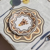 Mosaic Kağıt Tabak 26 Cm 12'li Paket Gri