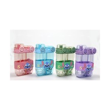 Stitch Çift Bölmeli Pipetli Suluk - Model 1 Şeffaf