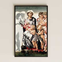 Michelangelo Manchester Madonna Pvc Tablo - Kutsal Aile Temalı Rönesans Eseri