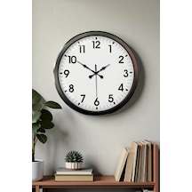 Siyah Klasik 52 Cm Modern Duvar Saati Çok Renkli