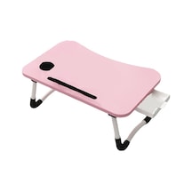 Tablet Ve Bardak Tutuculu Yatak İçin Dizüstü Bilgisayar Masası, Yan Çekmece, Katlanabilir, 60 X 40 X 28cm, Pembe Tablet Ve Bardak Tutuculu Yatak İçin Dizüstü Bilgisayar Masası, Yan Çekmece, Katlanabilir, 60 X 40 X 28cm, Pembe
