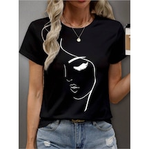 Uyguntarz Unisex Siluet Baskılı Tasarım Tshirt Siyah