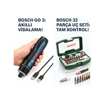 Go 3 Akülü Vidalama Makinesi Ve 32 Parça Vidalama Ve Uç Seti