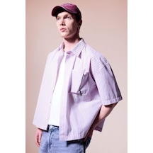 Defacto Boxy Fıt Polo Yaka Baskılı Çizgili Kısa Kollu Gömlek G4137ax26smpn105 Pembe-pn105 Defacto Boxy Fıt Polo Yaka Baskılı Çizgili Kısa Kollu Gömlek G4137ax26smpn105 Pembe-pn105