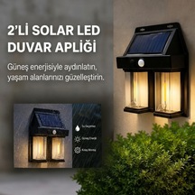 2& 39 Li Solar Güneş Enerjili Led Duvar Apliği, Hareket Sensörlü, Şarjlı, Kablosuz Dış Mekân Bahçe Ve Kapı Lambası 5570 Diğer