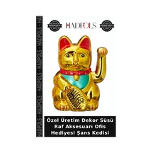 Özel Üretim Dekor Süsü Raf Aksesuarı Ofis Hediyesi Şans Kedisi