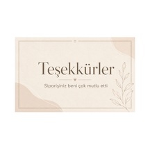 100 Adet Teşekkür Kartı 8x5 Cm Sipariş Notu, Paket İçi Müşteri Teşekkür Kartı - Bej - 023