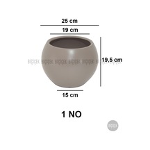 Biçiçek Küre Saksı 25 Cm Mocha