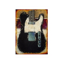 Bedeko Siyah Elektro Gitar Dekoratif Ahşap Tablo 35 Cm X 50 Cm