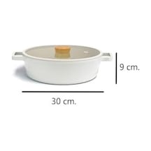 Fika Cam Kapaklı Alüminyum Döküm Sığ Tencere 30 Cm D-neof230l 12v