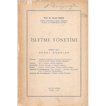 İşletme Yönetimi Birinci Cilt Genel Esaslar