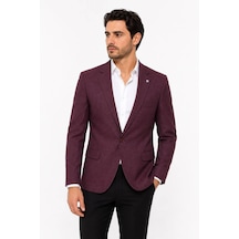 Neco Giyim Erkek Dar Kesim Slim Fit Bordo Blazer Spor Ceket Bordo