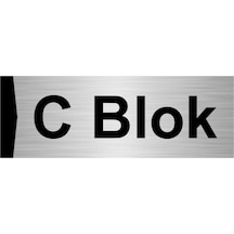 C Blok 5x20cm Gümüş Renk Metal Yönlendirme Levhası