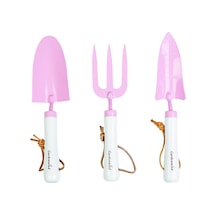 Gardenwind Pembe 3'lü Bahçe Kürek Seti - Ahşap Beyaz Saplı
