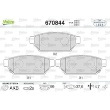 Valeo 670844 Arka Fren Balatasi Mb928314 Mr205377 Mr389565