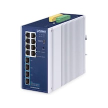 Planet Pl-ıgs-4215-8t4x 12 Port 8 Port Gigabit 4 Port Sfp 10g L2 Yönetilebilir Endüstriyel Switch