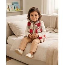 Kız Bebek Camel Renkli Yelekli Takım Modeli Vizon