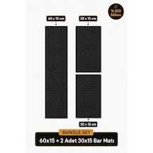 Siliconly 3 Lü %100 Silikon Bar Matı Seti 60x15 Cm + 2 Adet 30x15 Cm Kaydırmaz Mat