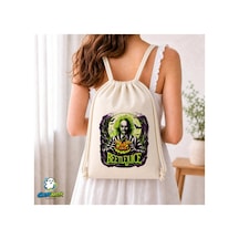 Ghostbastır Design Beetle Juice Büzgülü Keten Çanta C027 Bej