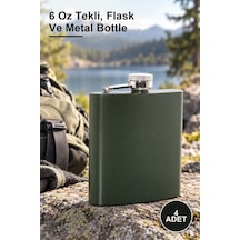 4 Adet Paslanmaz Çelik Matara 6 Oz Tekli, Flask Ve Metal Bottle