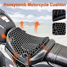 Tex Motor Motosiklet Konfor Sele Pedi - 3d Jel Petek Yapılı Darbe Emici Nefes Alabilir Sele Yastığı Üniversal
