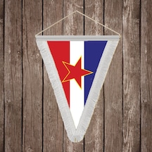Yugoslavya Sosyalist Federal Cumhuriyeti Beyaz Saçaklı Üçgen Flama Bayrak Hatıra Flama Diğer