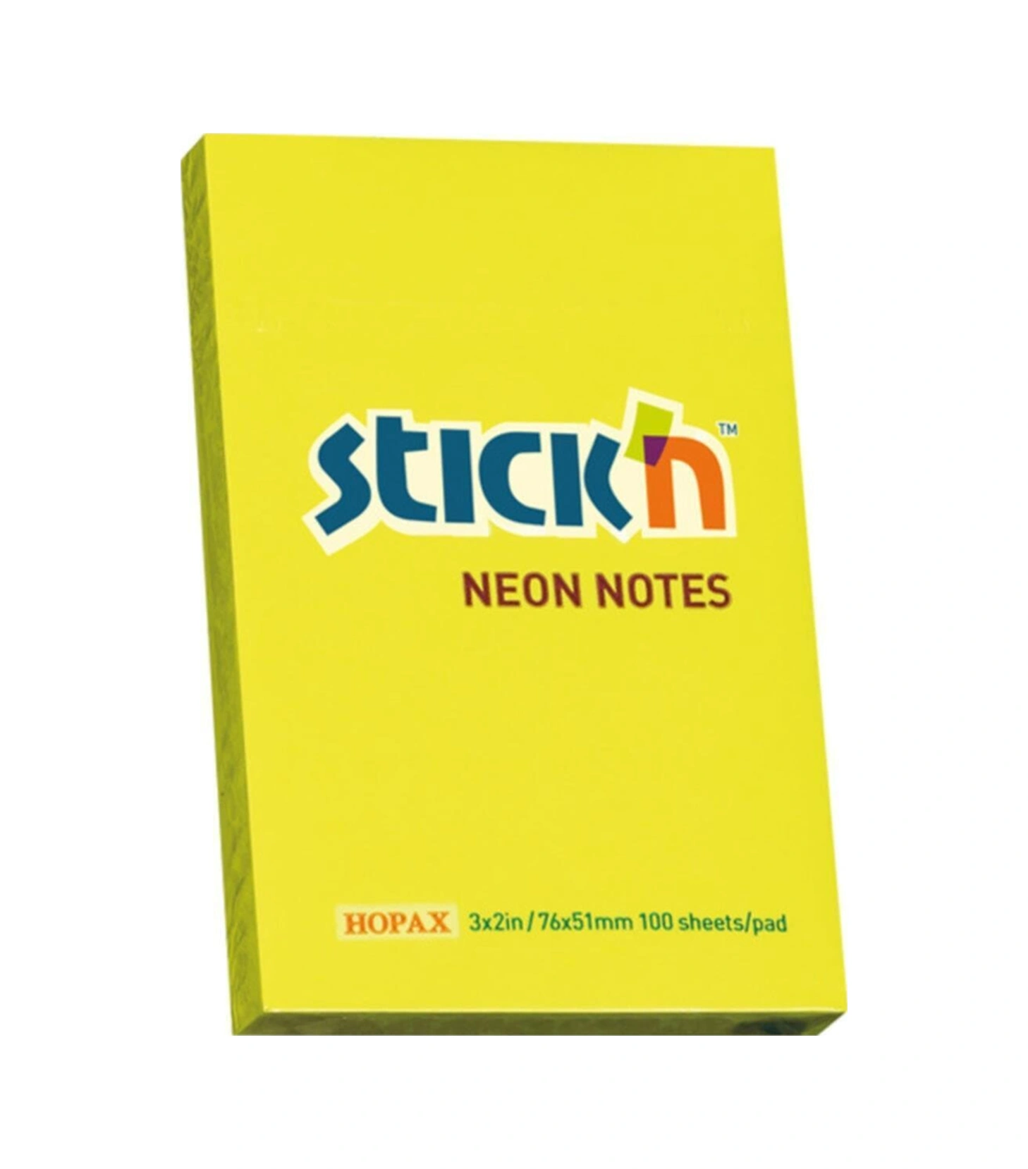 Hopax Stickn Yapışkanlı Not Kağıdı 100 Yaprak 76x51 Mm Fosforlu Sarı 12 Koçan