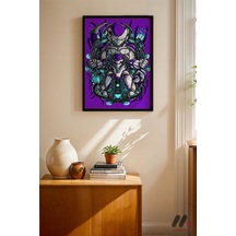Dragon Ball Mecha Frieza Poster, Siyah Çerçeveli Duvar Tablosu - Anime Severlere Özel Hediye