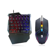 G506 Tek El Kullanım Gaming Oyuncu Usb Kablolu Klavye Mouse Seti Rgb Led Işıklı