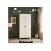 Sevo 2 Kapaklı Dolap Krem - Meşe