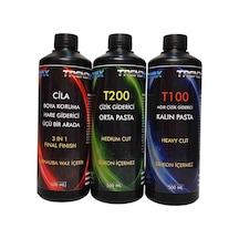 Trendwax 500ml 3 Lü Set Kalın Pasta, Orta Pasta Ve Koruyucu Cila Wax Seti