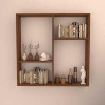 Rafkestir Bologna 1 Duvar Rafı Hareli Ceviz (Mat)