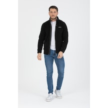 Fermuarlı Garnili Polar Black Siyah
