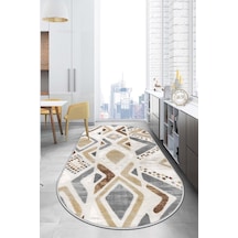 West Home Makinede Yıkanabilir Kaymaz Taban Leke Tutmaz Oval Mutfak Halısı Salon Halısı Ve Yolluk Wh 587 Multy Oval