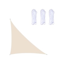 Üçgen Açık Bahçe Güneşlik Yelken Su Geçirmez Anti-uv Kanopi, Boyut: 4m X 4m X 5.7m Bej Çok Renkli