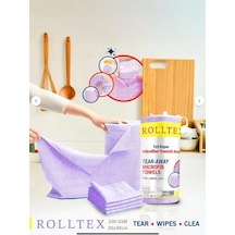 Rolltex Yırt Kopar %100 Mikrofiber Temizlik Bezi 30x30cm 20'li Mor Renk Gri